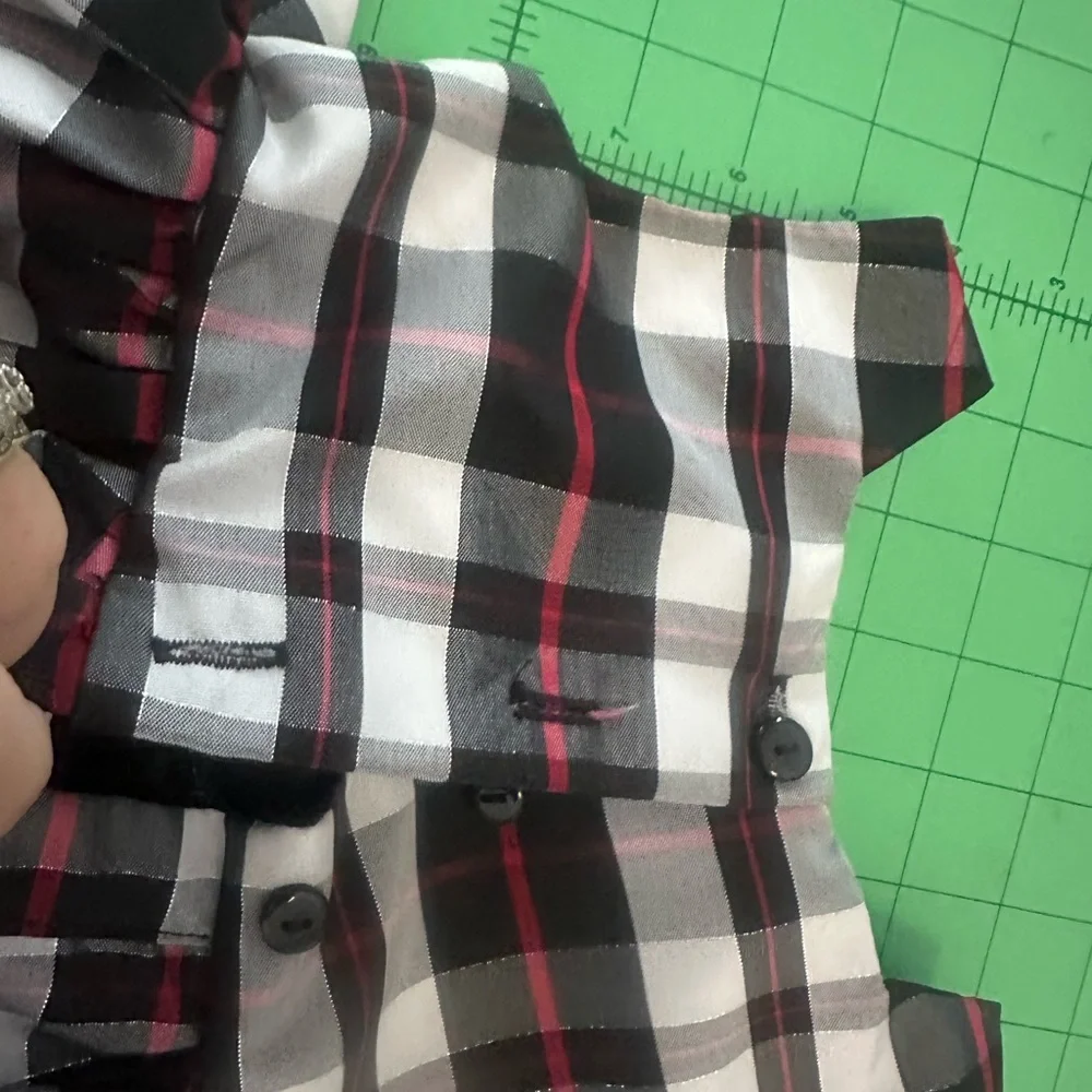 Youngland Plaid Dress - Black, White, Red 18 month